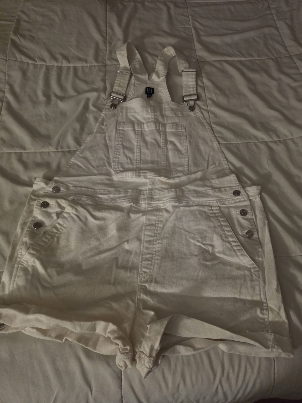 GAP White Denim Short Overalls for Men